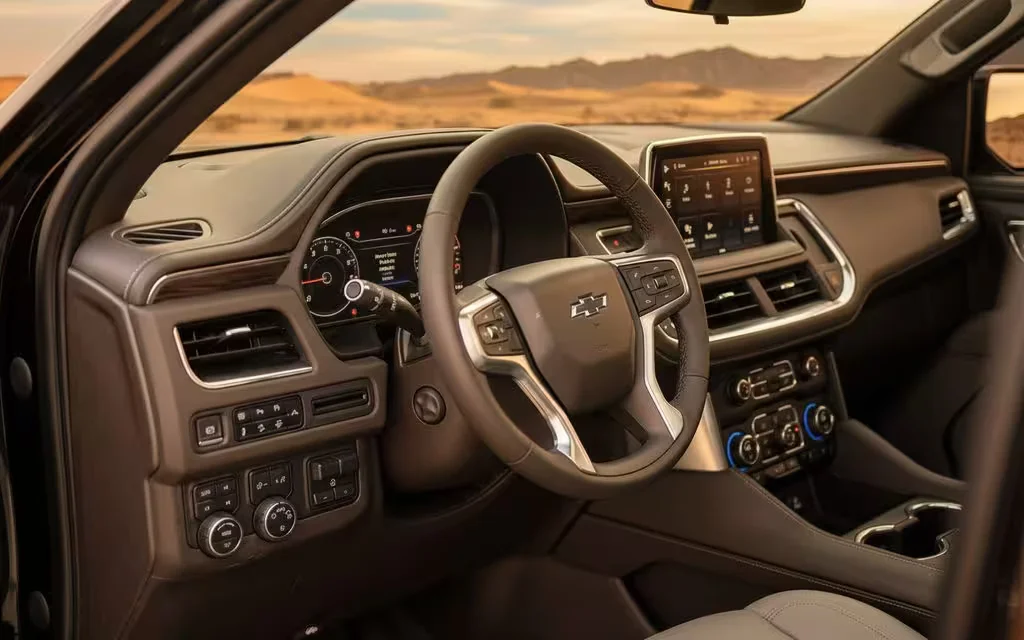 Chevrolet Tahoe 2023 dashboard and infotainment – rental in Dubai