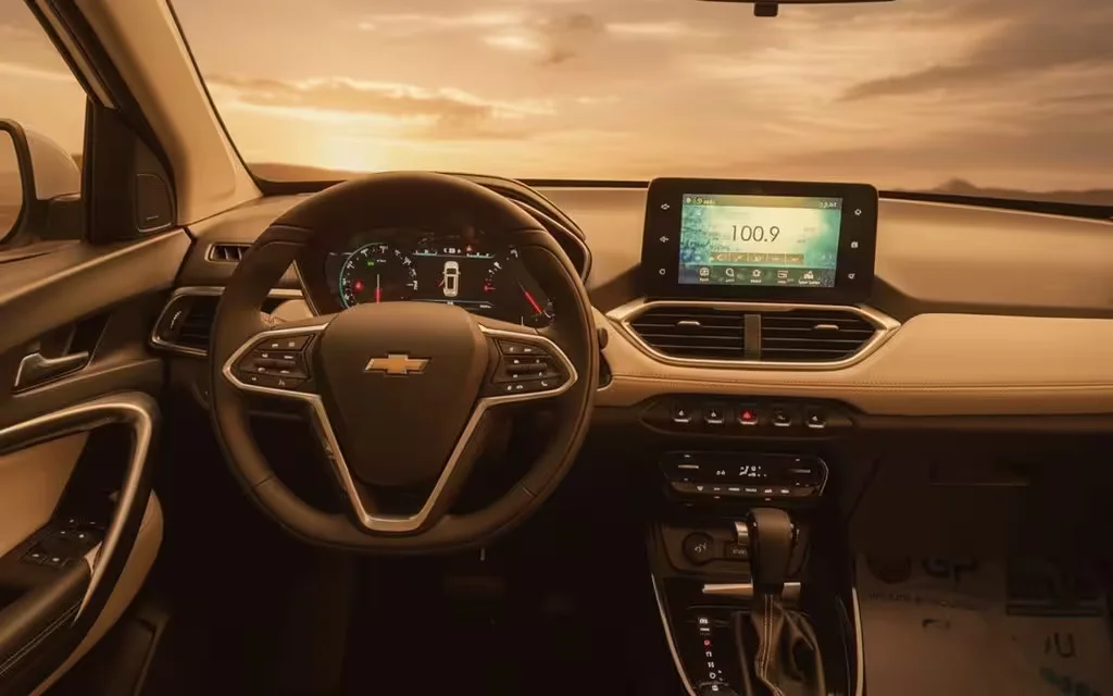 Chevrolet Captiva 2023 dashboard and infotainment – rental in Dubai