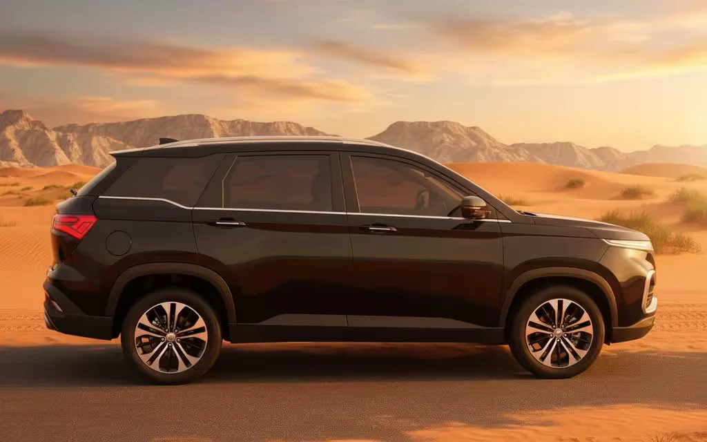 Chevrolet Captiva 2023 Black side profile – rental in Dubai