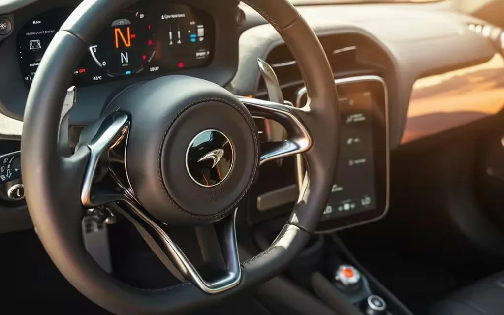 Mclaren Artura 2025 interior view showing trim – rental in Dubai