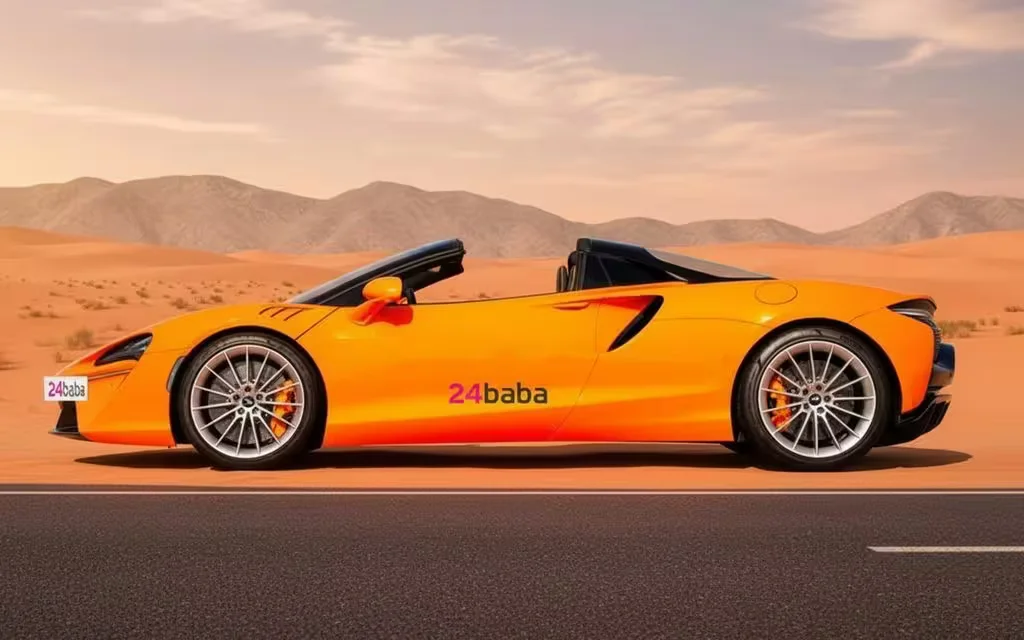 Mclaren Artura 2025 Orange side profile – rental in Dubai