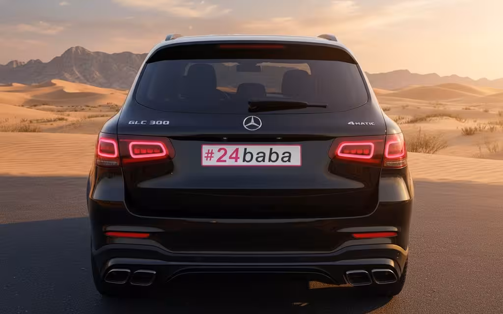 Mercedes Glc300 2020 Black rear view showing taillights