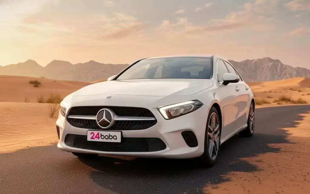Mercedes A220 2025 White front view with headlights