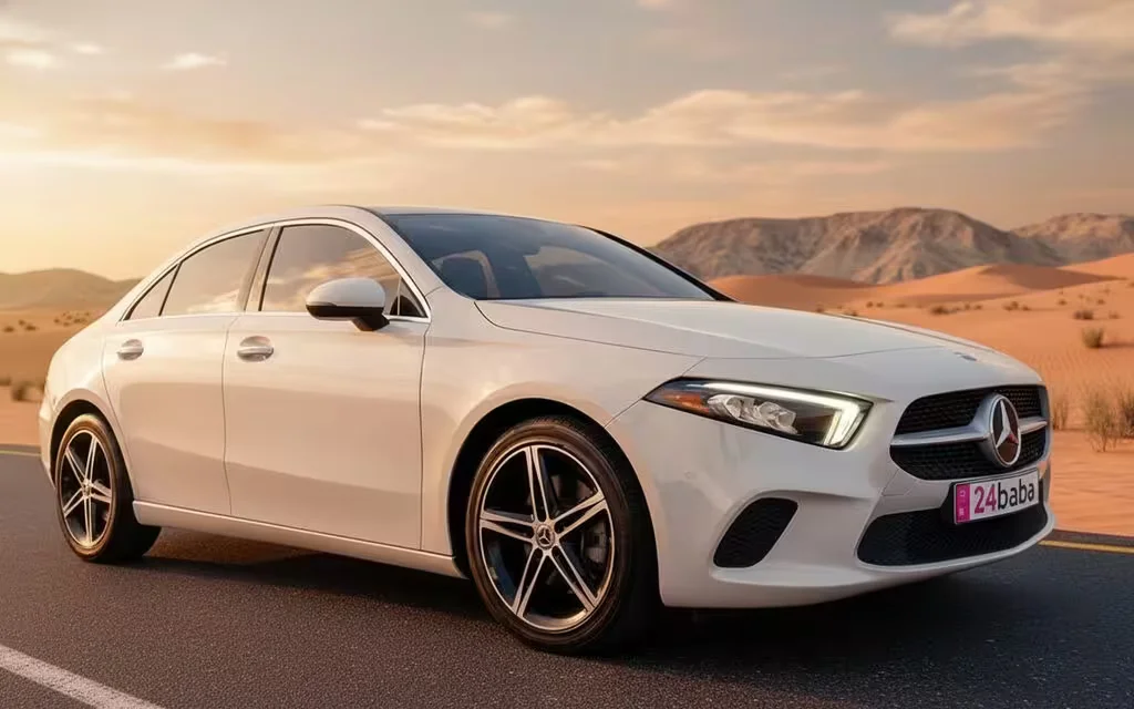 Mercedes A220 2025 White front view with headlights