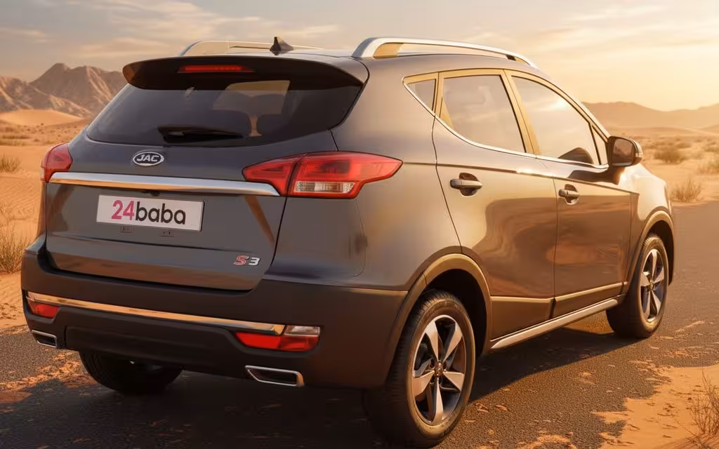 Jac S3 2023 Grey rear view showing taillights – rental in Dubai