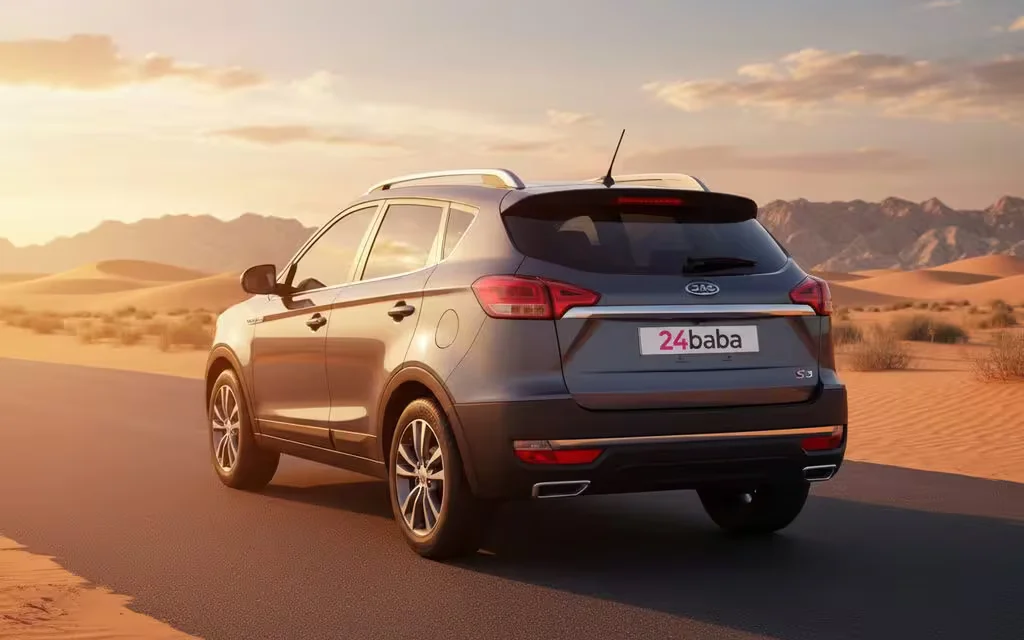 Jac S3 2023 Grey parked outdoor scene – rental in Dubai