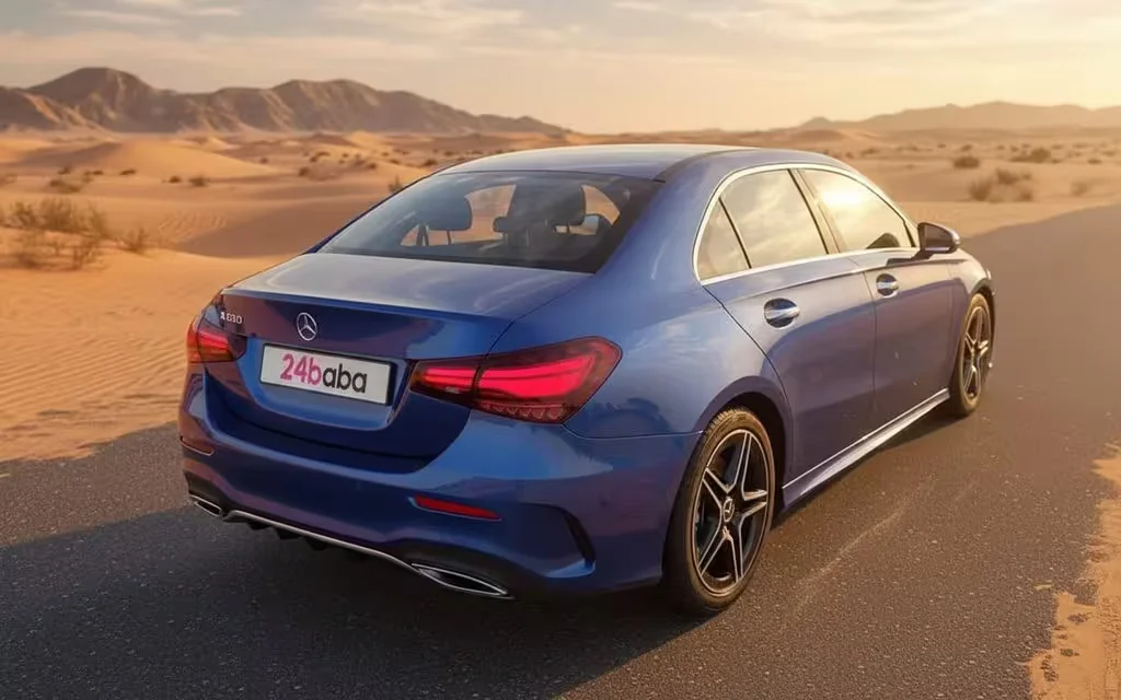 Mercedes A220 2022 Blue rear view showing taillights