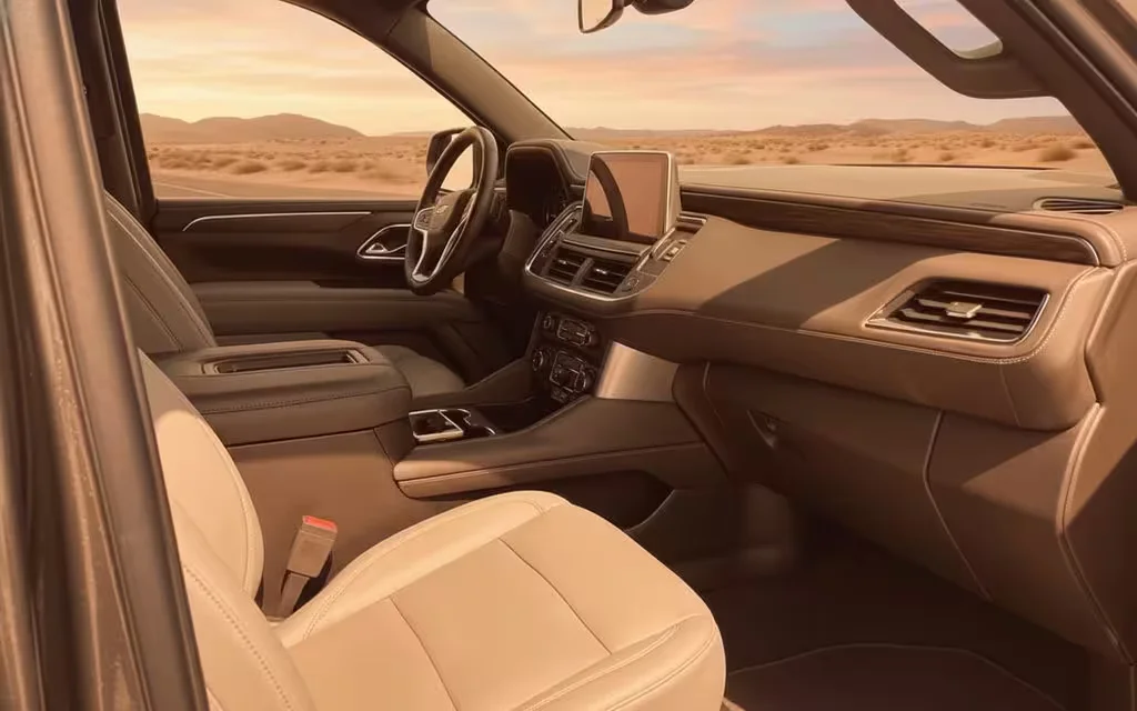Chevrolet Tahoe 2021 interior view showing trim – rental in Dubai
