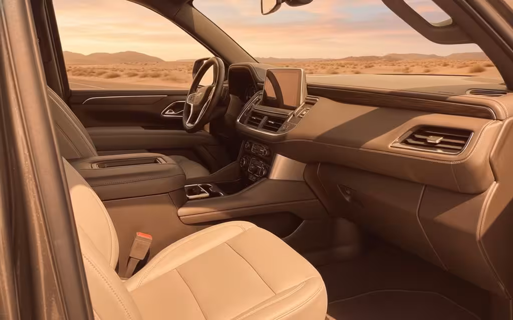 Chevrolet Tahoe 2021 interior view showing trim – rental in Dubai