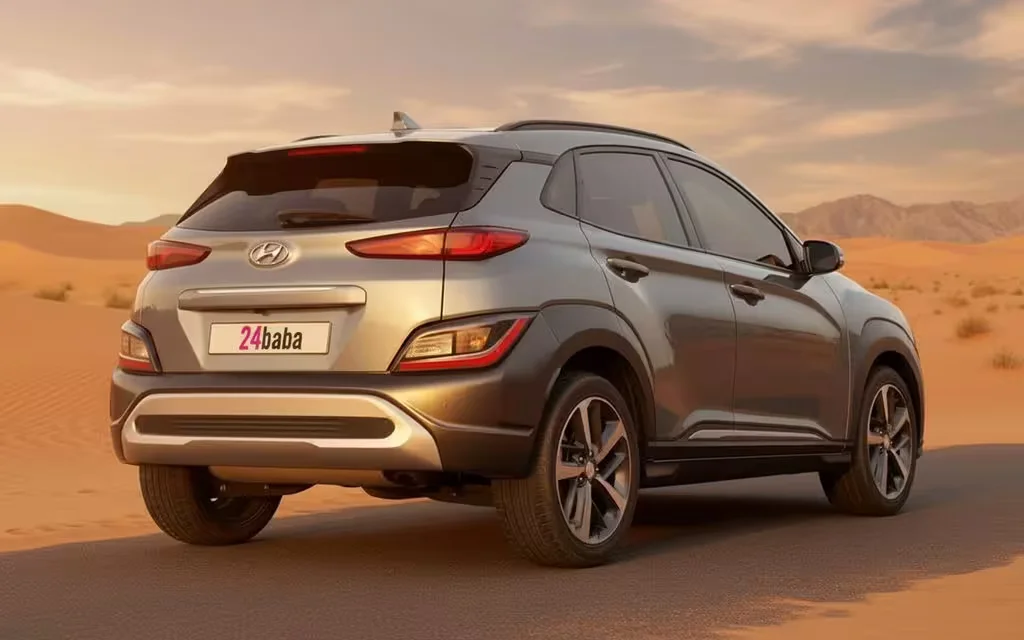 Hyundai Kona 2020 Grey rear view showing taillights – rental in Dubai