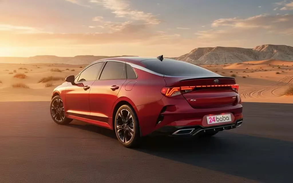 Kia K5 2021 Red rear view showing taillights