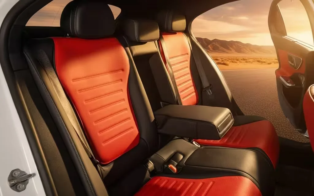 Mercedes C200 2023 leather seats and cabin – rental in Dubai