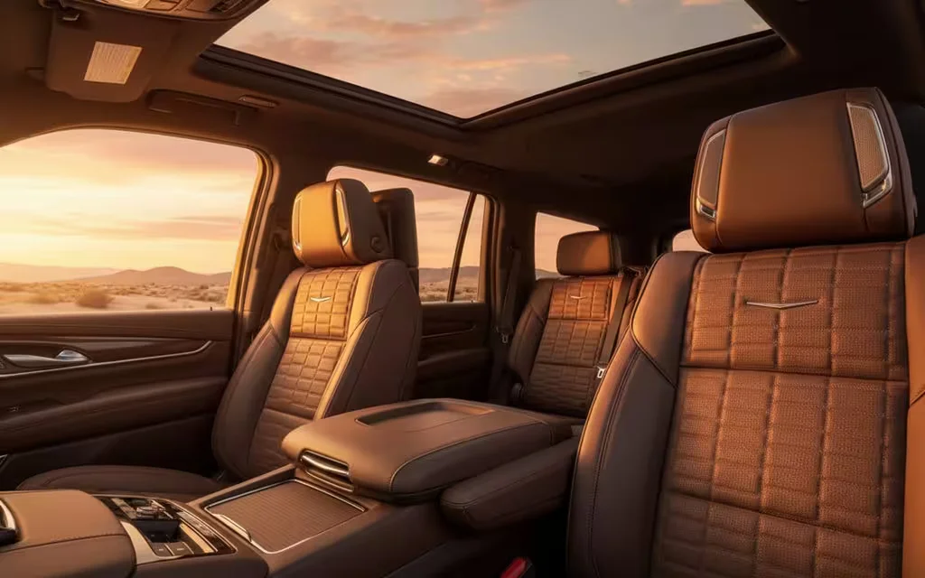 Cadillac Escalade 2024 leather seats and cabin – rental in Dubai