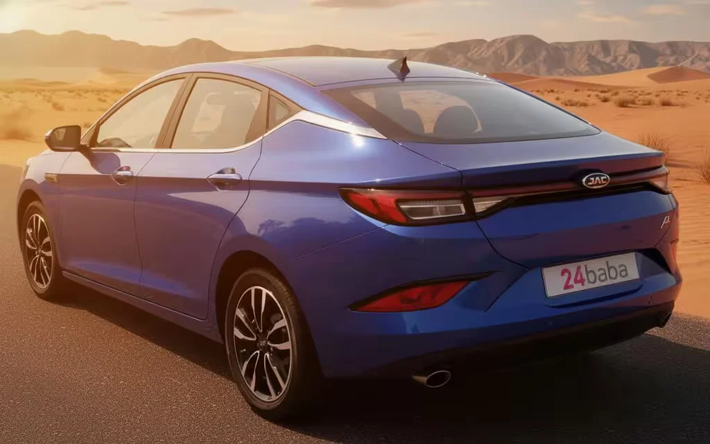 Jac J7 2023 Blue rear view showing taillights – rental in Dubai