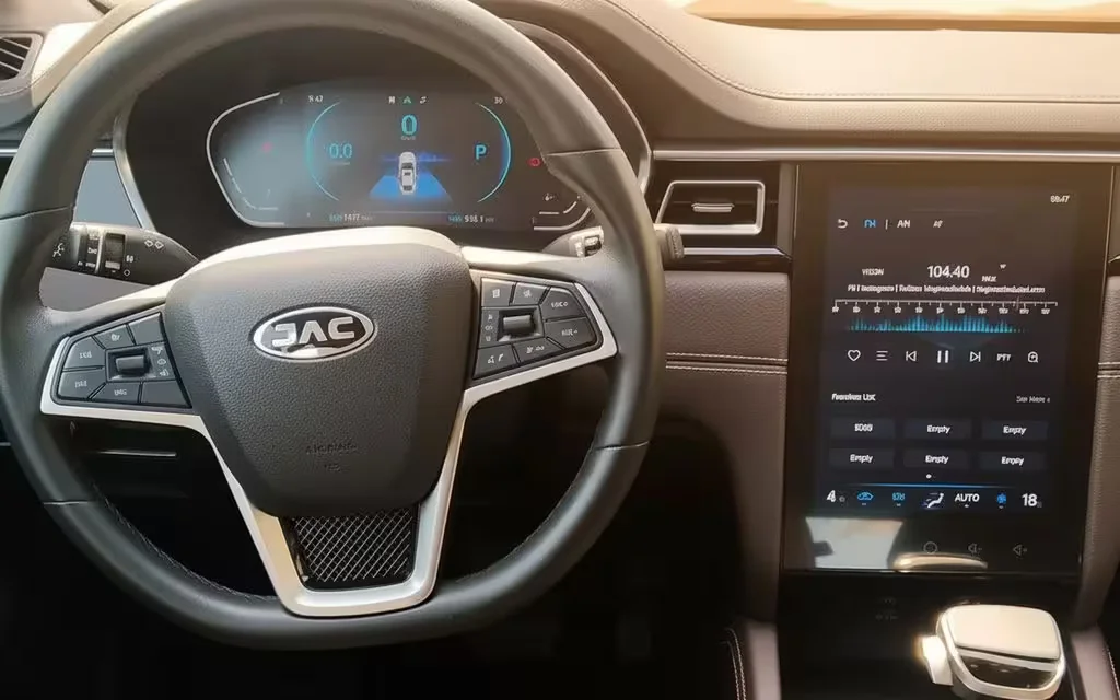 Jac J7 2023 dashboard and infotainment – rental in Dubai