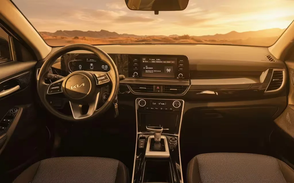Kia Seltos 2024 dashboard and infotainment – rental in Dubai