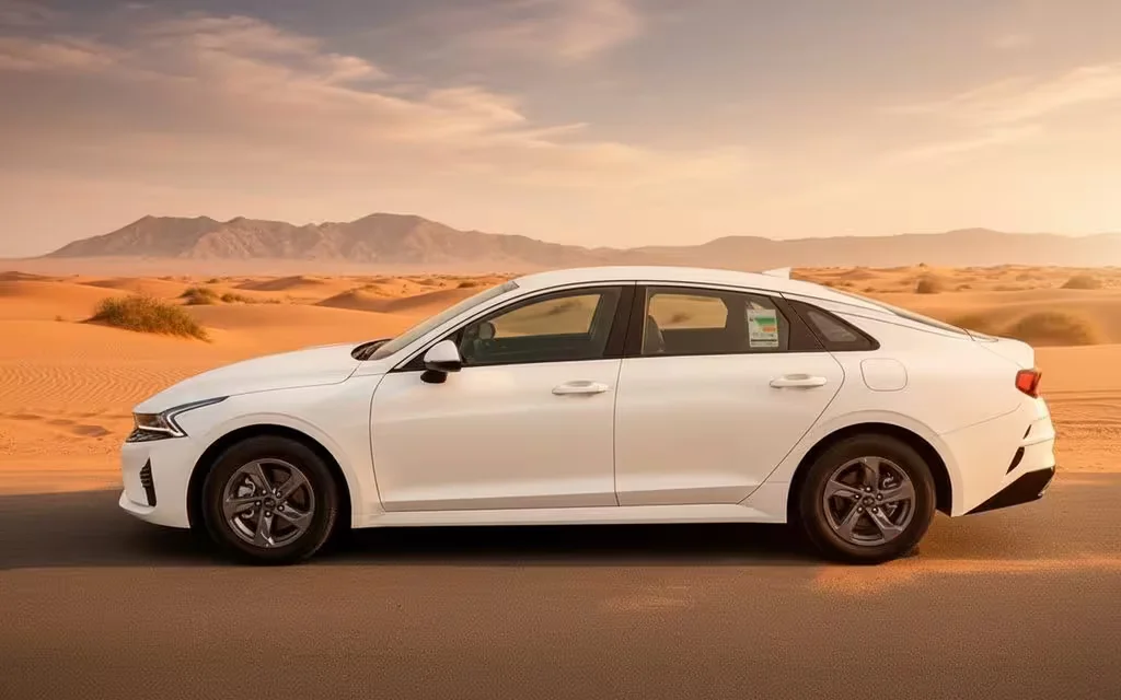 Kia K5 2021 White side profile