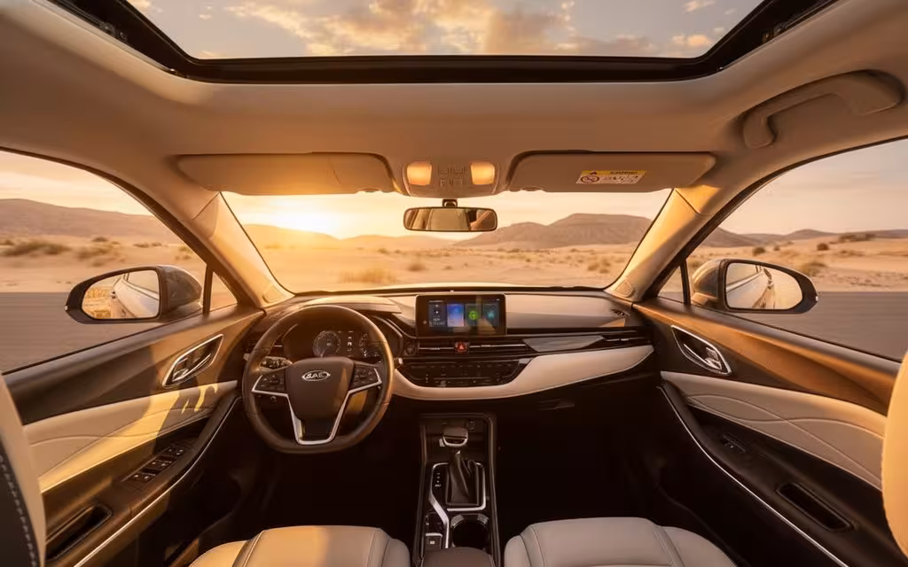 Jac Js4 2023 dashboard and infotainment – rental in Dubai