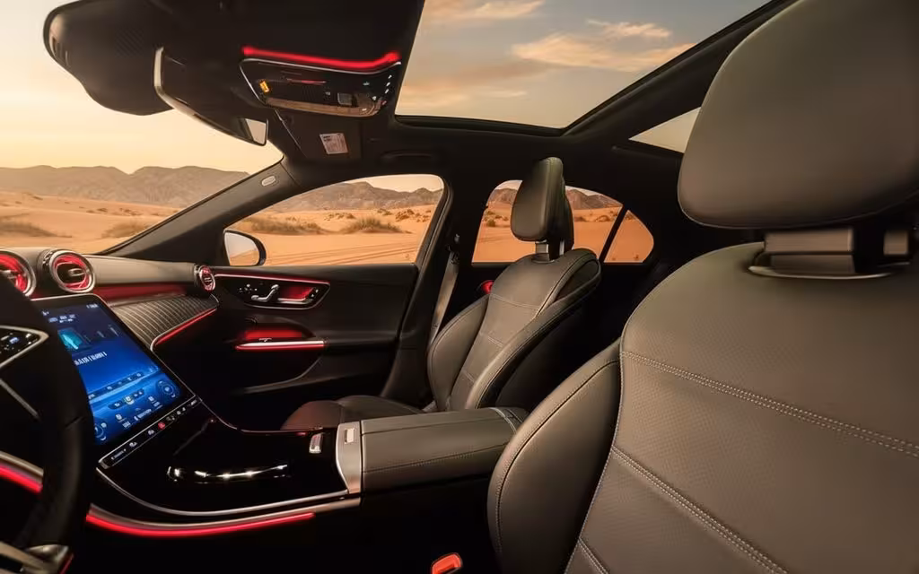 Mercedes C200 2024 leather seats and cabin