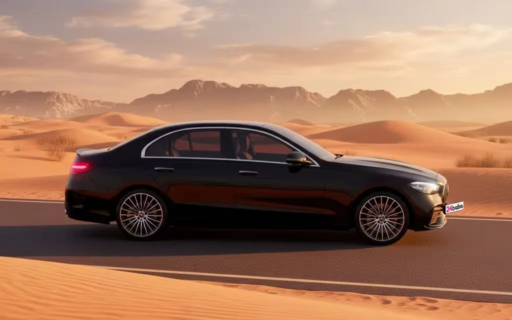 Mercedes C200 2024 Black side profile