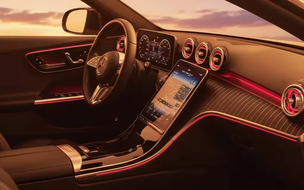 Mercedes C200 2024 interior view showing trim