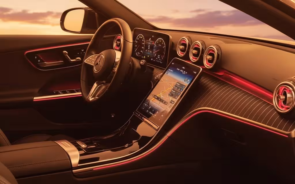 Mercedes C200 2024 interior view showing trim