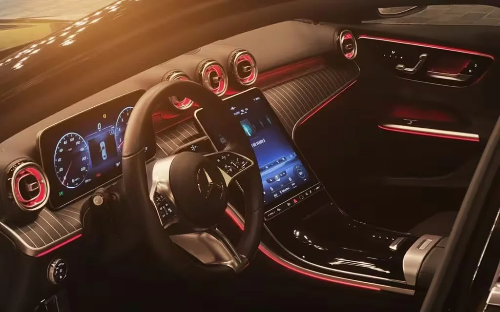 Mercedes C200 2024 interior view showing trim