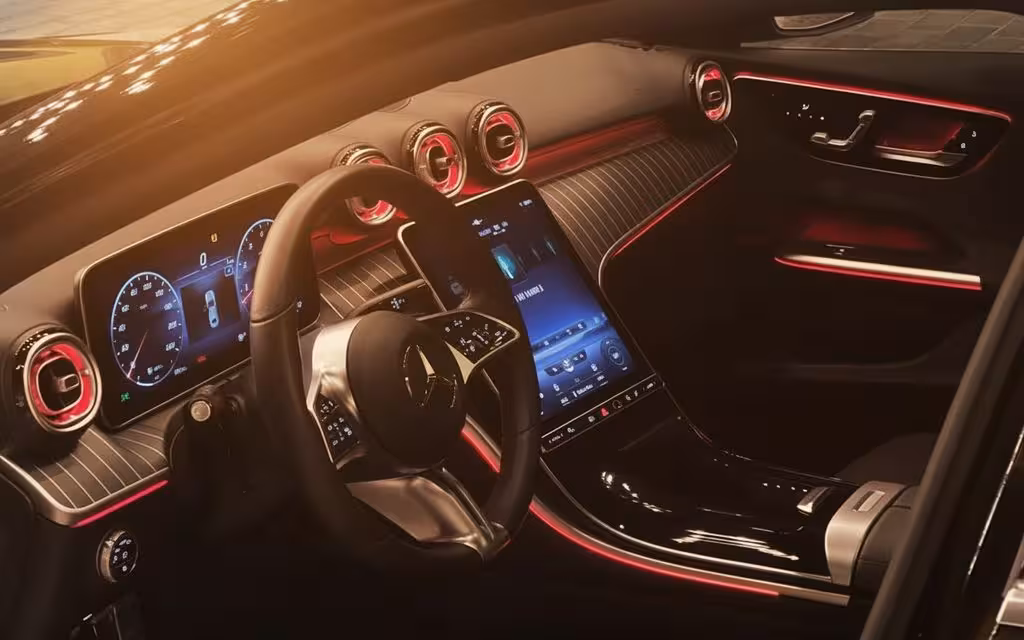 Mercedes C200 2024 interior view showing trim