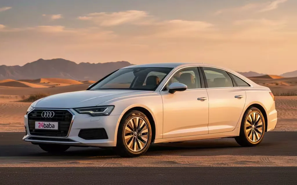 Audi A6 2021 White side profile