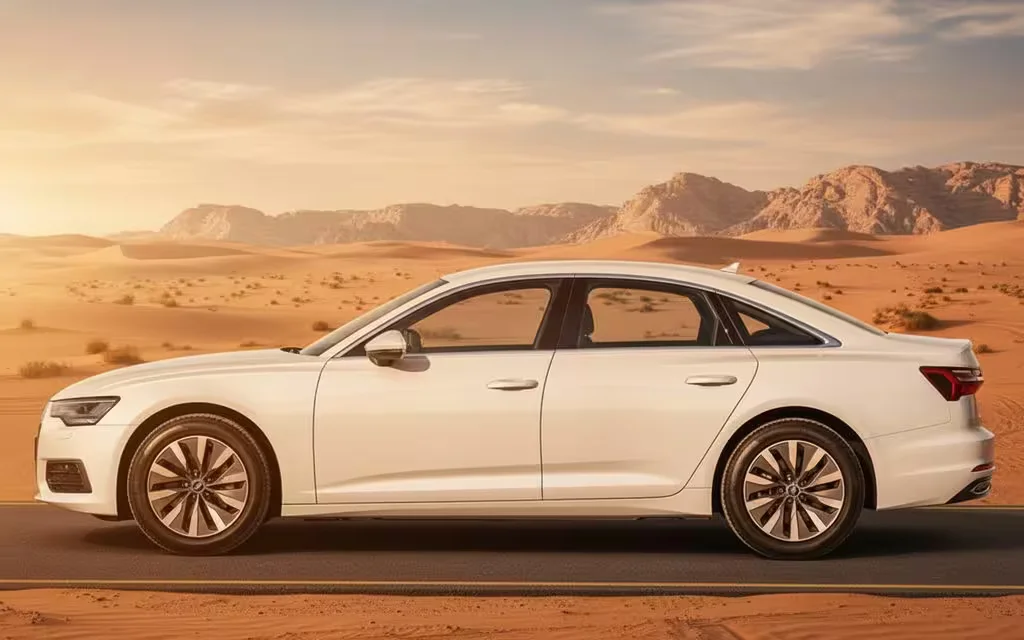 Audi A6 2021 White side profile