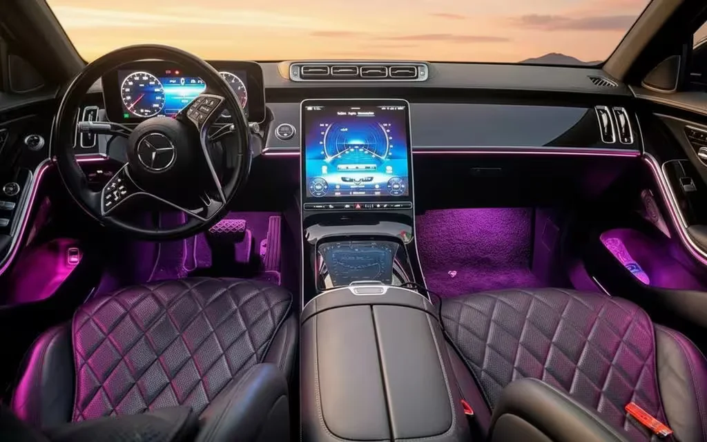 Mercedes S580 2021 interior view showing trim – rental in Dubai