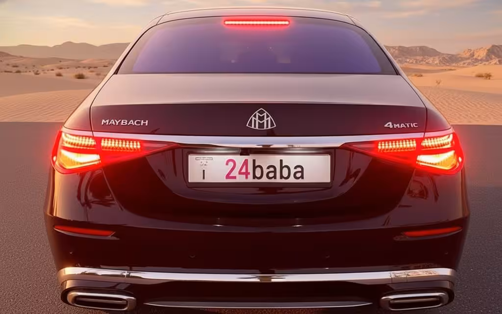 Mercedes S580 2021 Black rear view showing taillights – rental in Dubai