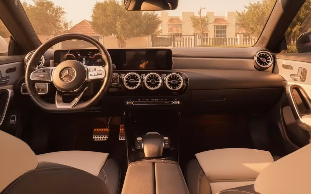 Mercedes Cla200 2023 interior view showing trim