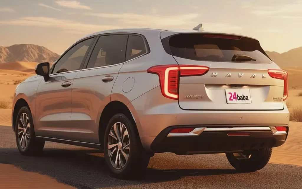 Haval Jolion 2024 Silver rear view showing taillights – rental in Dubai