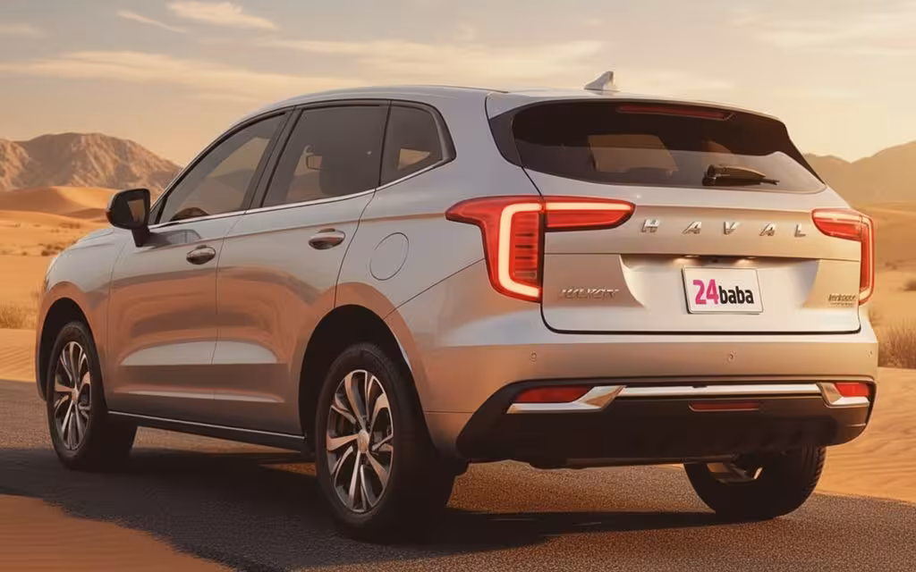 Haval Jolion 2024 Silver rear view showing taillights – rental in Dubai