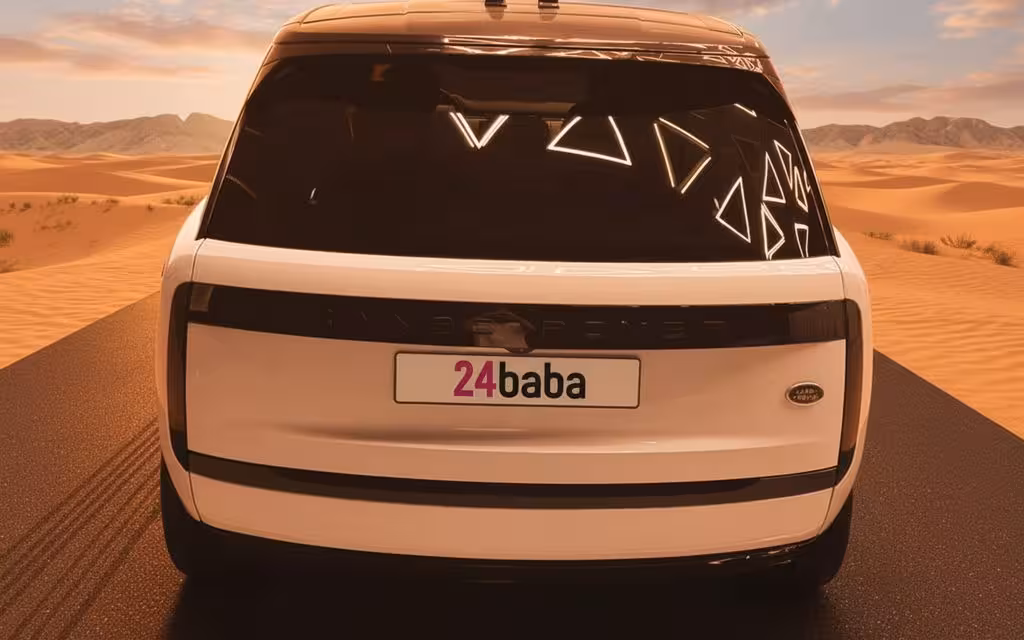 LandRover RangeRoverVogue 2024 White rear view showing taillights – rental in Dubai