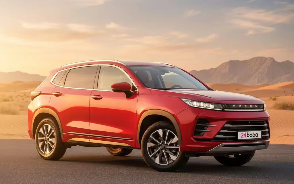 Exeed Lx 2024 Red side profile – rental in Dubai