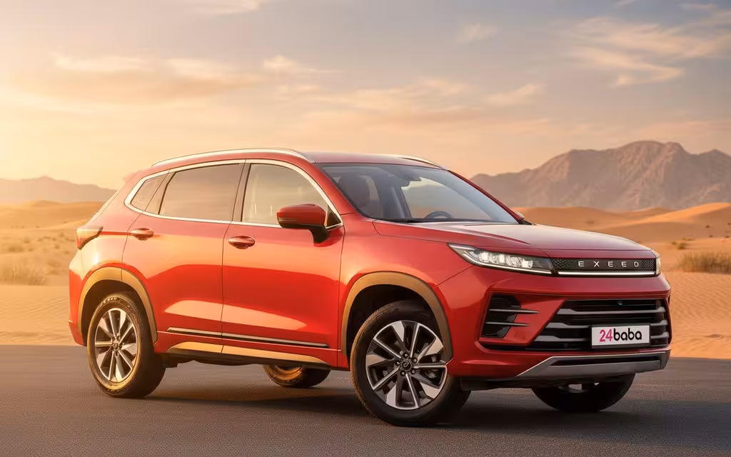Exeed Lx 2024 Red side profile – rental in Dubai