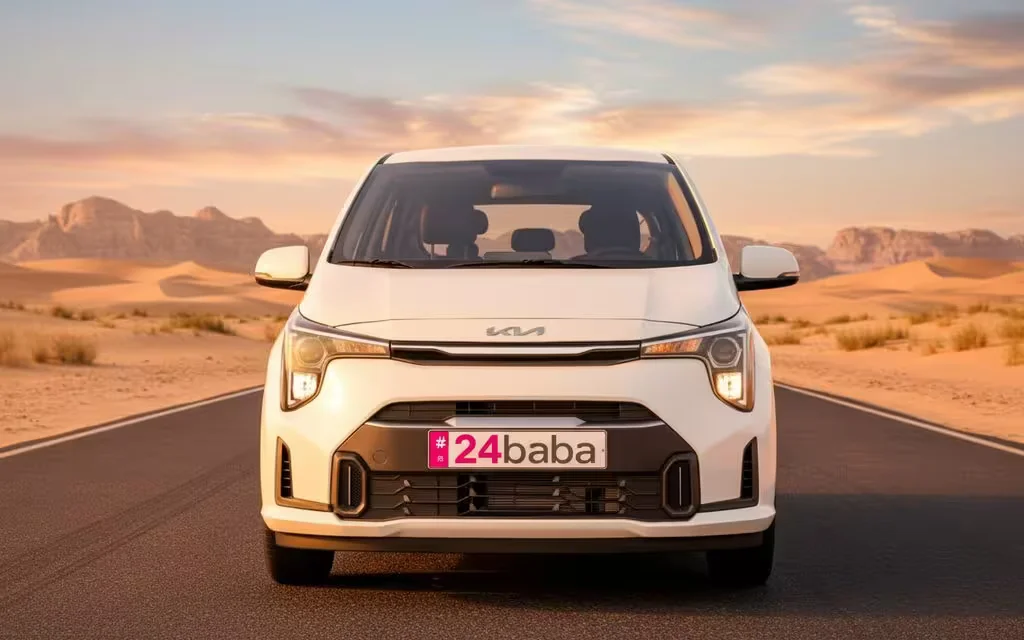 Kia Picanto 2024 White front view with headlights