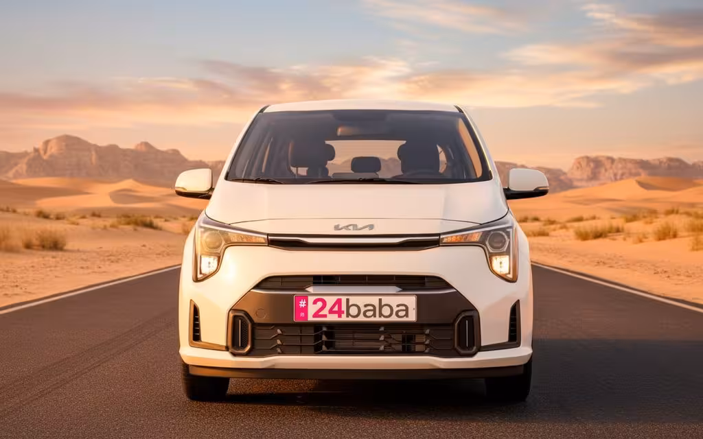 Kia Picanto 2024 White front view with headlights