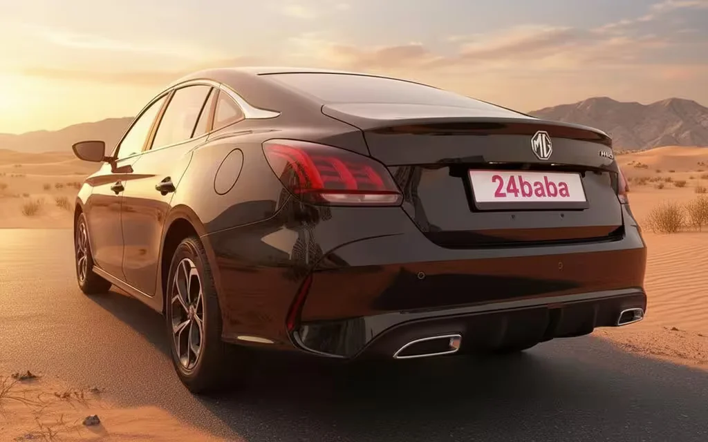 Mg Gt 2024 Black rear view showing taillights – rental in Dubai