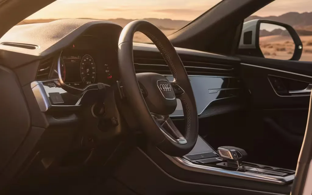Audi Q8 2021 dashboard and infotainment – rental in Dubai