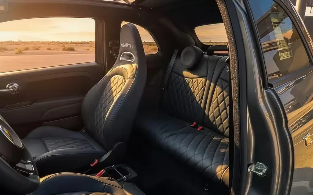 Fiat 500 2023 leather seats and cabin – rental in Dubai