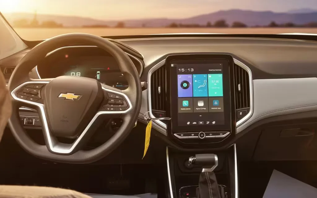 Chevrolet Captiva 2025 dashboard and infotainment – rental in Dubai