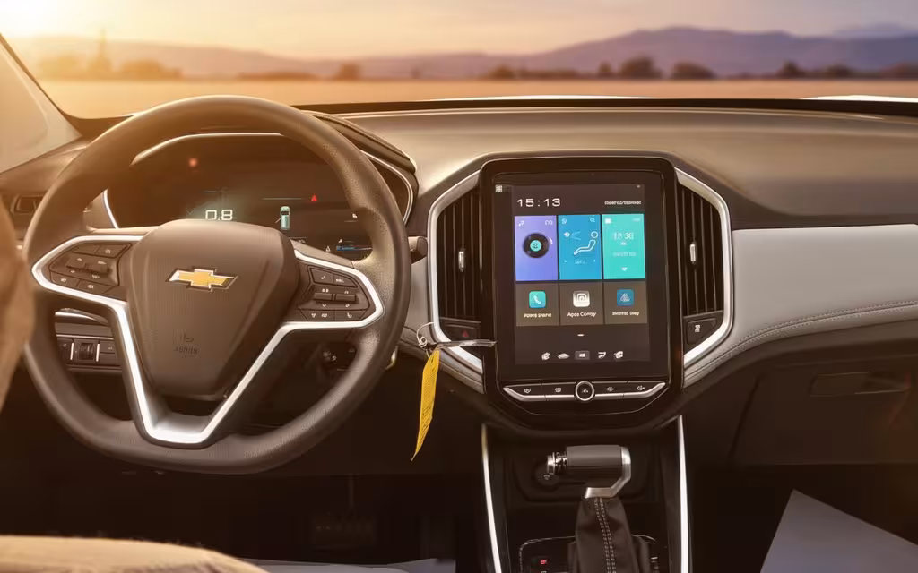 Chevrolet Captiva 2025 dashboard and infotainment – rental in Dubai