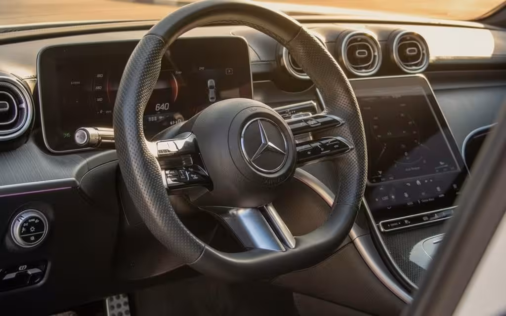 Mercedes C300 2023 interior view showing trim