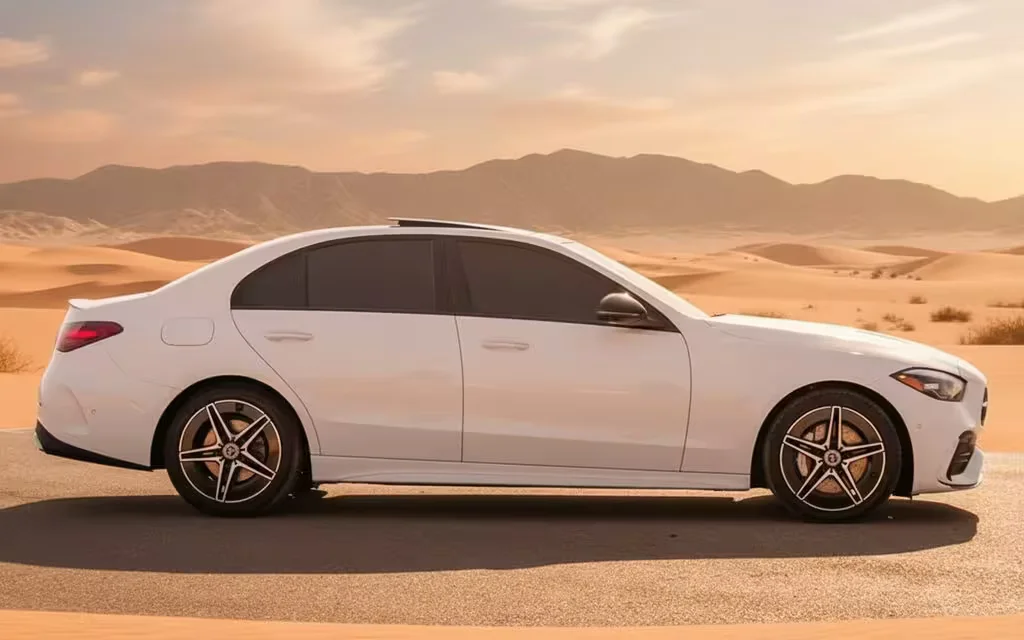 Mercedes C300 2023 White side profile