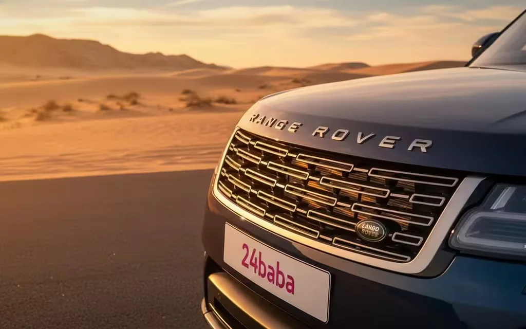 LandRover RangeRoverVogueHse 2023 Grey front view with headlights – rental in Dubai