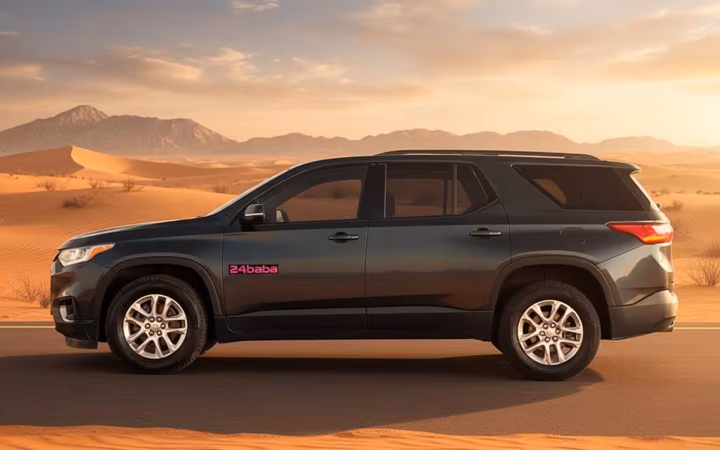 Chevrolet Traverse 2021 Grey side profile – rental in Dubai