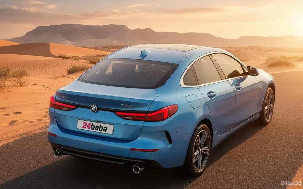 Bmw 228 2021 Blue side profile – rental in Dubai